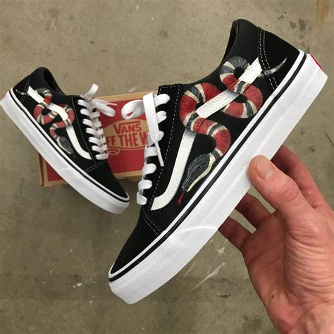 vans old skool gucci snake custom|gucci vans collection 2023.